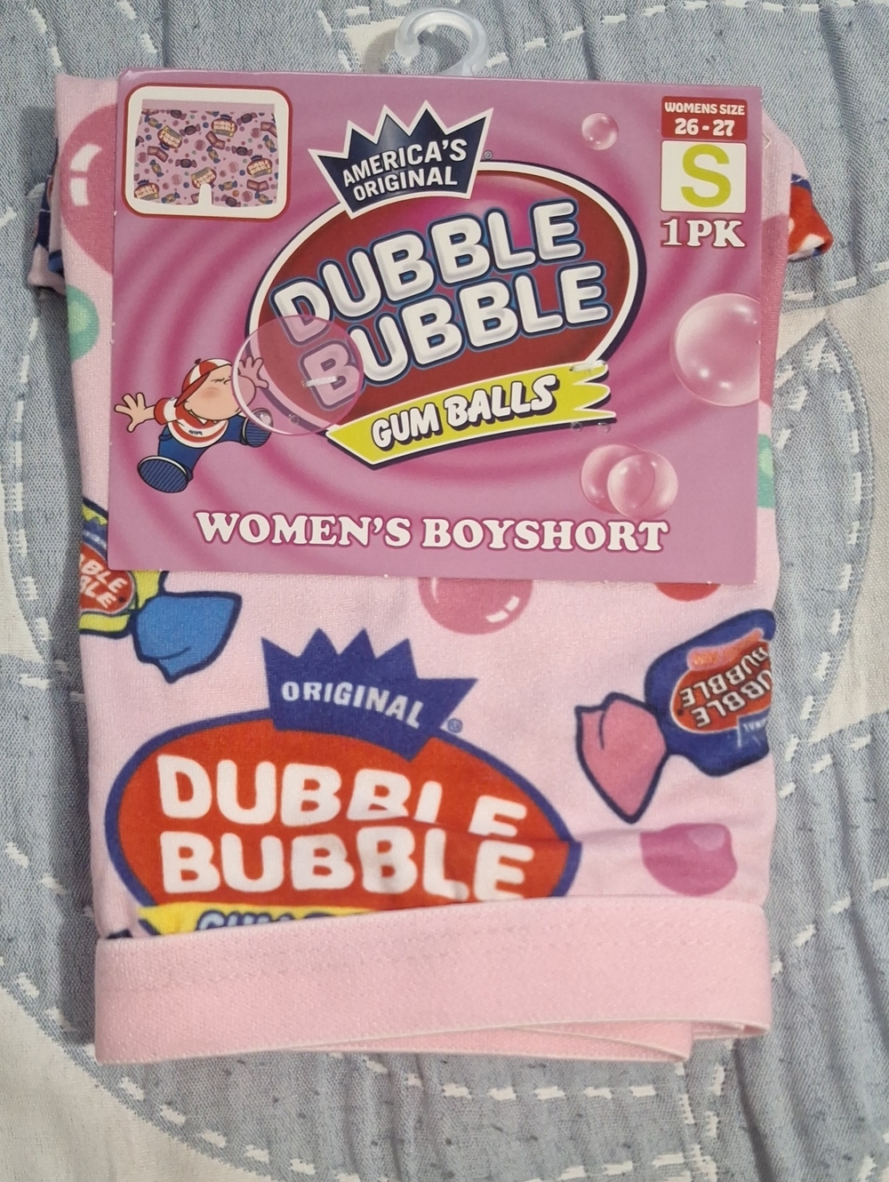 Women's Pink Boyshort Panty - Gum Balls Print